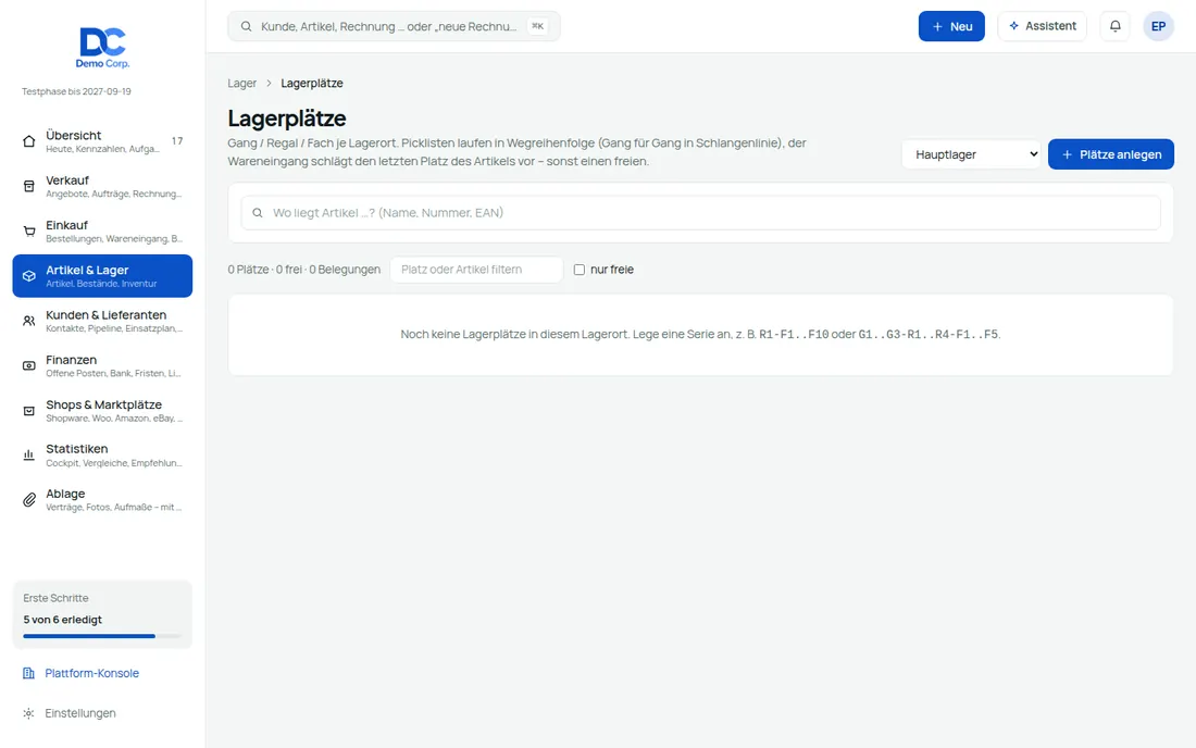 Chargen, MHD, Seriennummern – und der kürzeste Weg – Bildschirm aus der Demo
